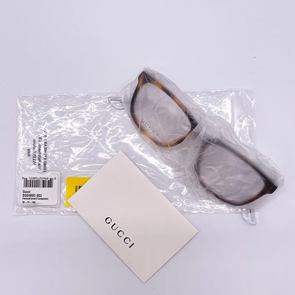 NEW GUCCI GG0490O 003 EYEGLASSES GUCCI GG04900 HAVANA CLEAR - Picture 10 of 11